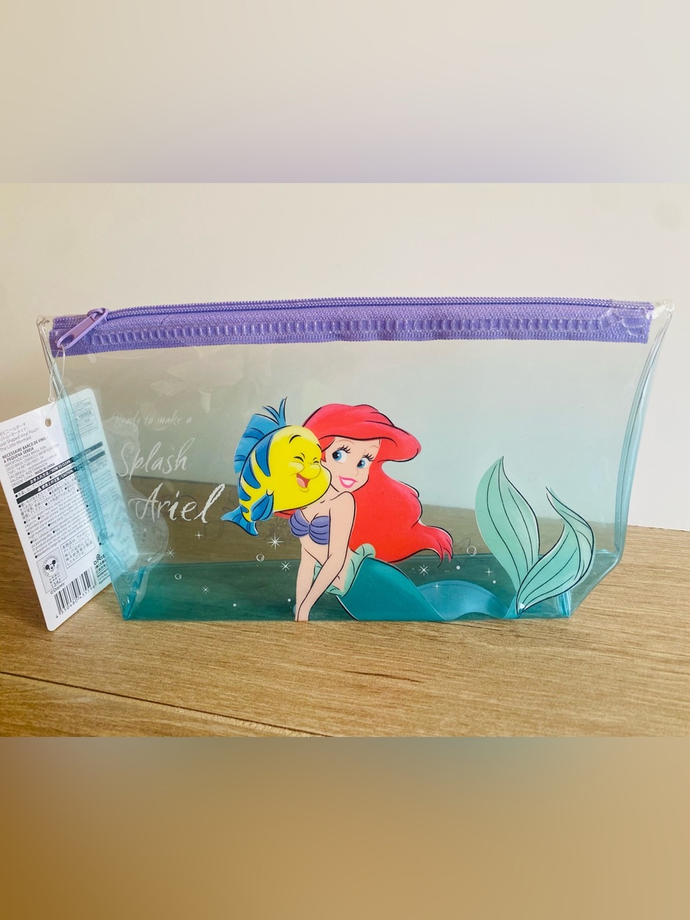 NWT Disney Little Mermaid Ariel Flounder Clear Vinyl Boat Pouch